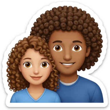 married curly girl brown guy sticker