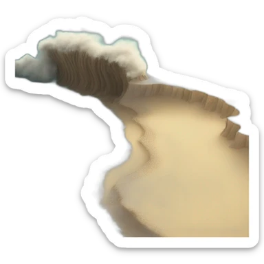 the ocean splitting with dry sand in the middle sticker