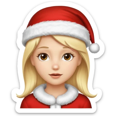 Blondie girl santa clauss sticker