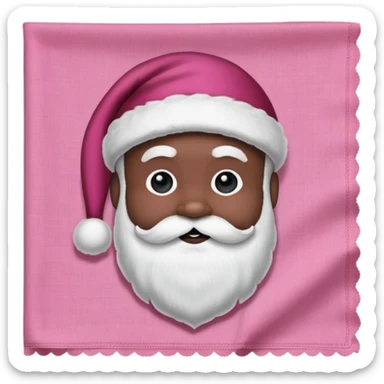 Can you make me a pink napkin with a black Santa on it  sticker