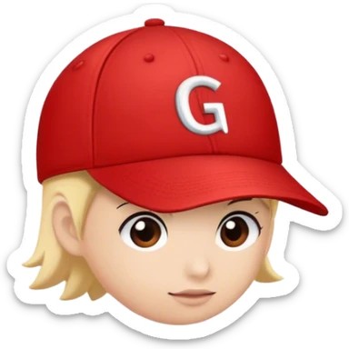 Red ballcap with ‘G‘ Logo sticker