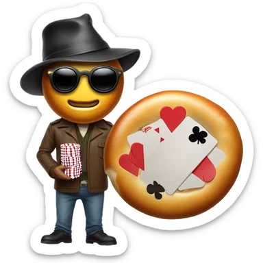 A bagel degenerate gambler  sticker