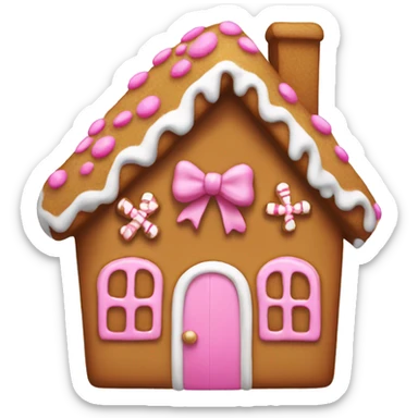 Gingerbread house with a pink bow  sticker