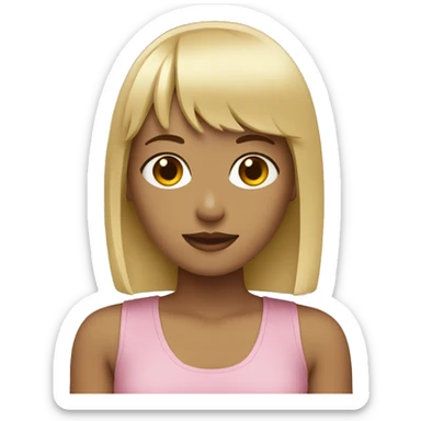 Girl with blonde wolfcut with bangs sticker