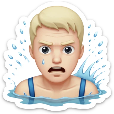 man drowning sticker