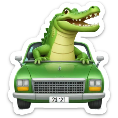 Crocodile in a car sticker