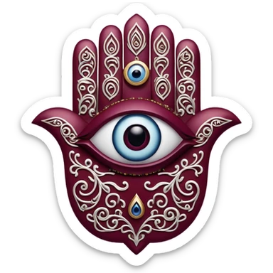 The evil eye hamsa Burgundy sticker