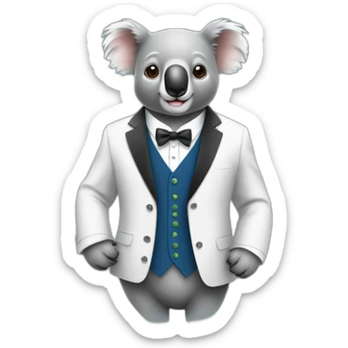 mathematician cute koala wearing dinner jacket sticker