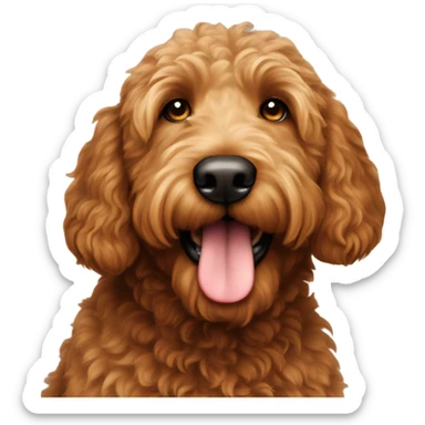 brown golden doodle with brown nose sticker
