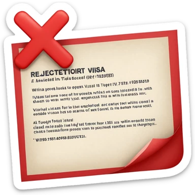visa de turista denegada con una x sticker
