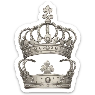 royal crown line drawing sticker