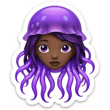  Black female purple Jellyfish character sticker