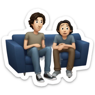 ET and Adam driver watching tv  sticker