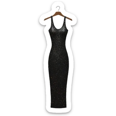 sparkly long bodycon dress on hanger sticker