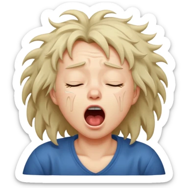 yawning sleepy character sticker