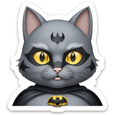 Grey Cat as Batman  sticker
