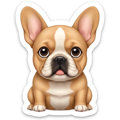 Light brown French bulldog black nose  sticker