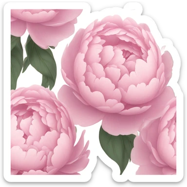 peonies with soft pink he sticker