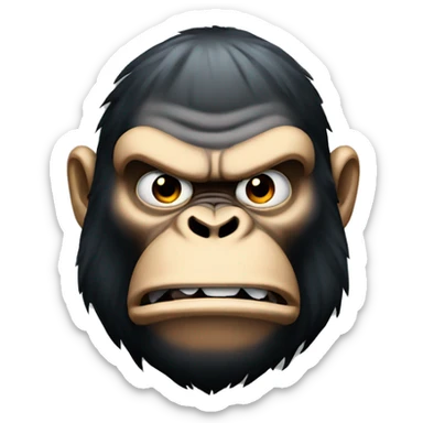Emoji of an angry face of Kong ape. sticker