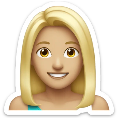 blonde girl smiling at viewer sticker
