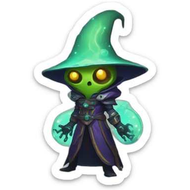 alien warlock futuristic roguelike rpg style inspired by slay the spire sticker