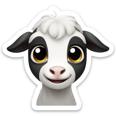 black and white baby goat crying sticker
