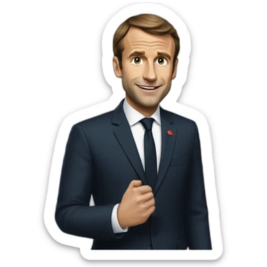 Macron nu sticker