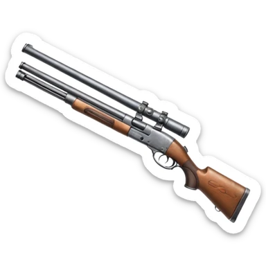 double pipe metal shotgun sticker