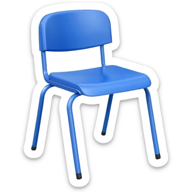 blue school plastic chair sticker