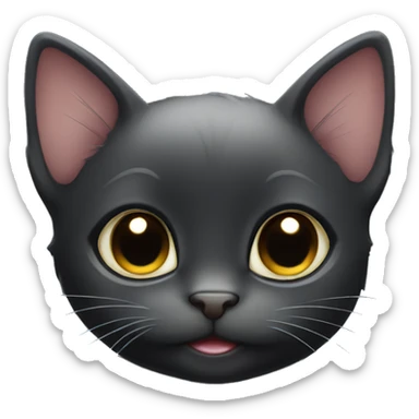 Super cute black kitten sticker
