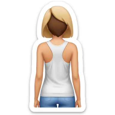 the back of a woman with an average body, neutral pose sticker