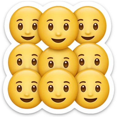 normal yellow emoji, but super defined sticker