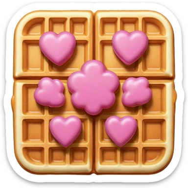 pink waffle with syrup sticker