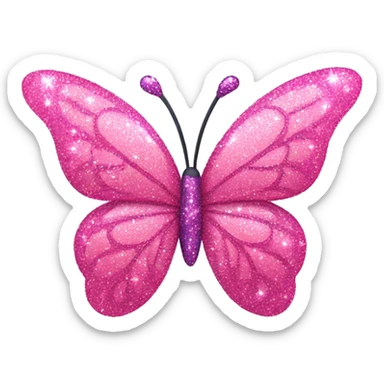 pink sparkle butterfly sticker