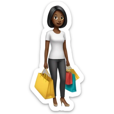 Lady shopping sticker