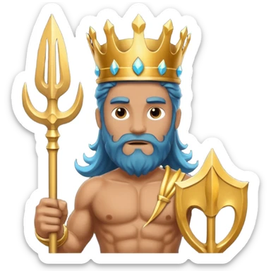 An emoji of the Greek god Poseidon sticker