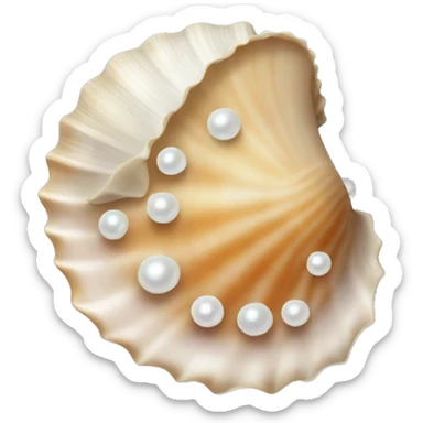 1 Seashell with pearl no background  sticker