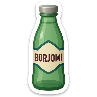 Borjomi water bottle emoji with a different label, variation 3 sticker