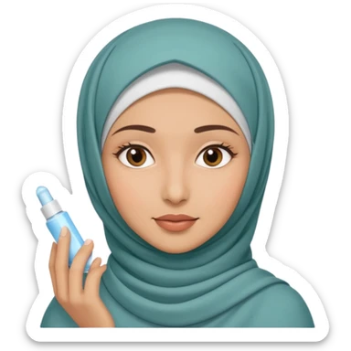 wanita berhijab lagi skincare sticker