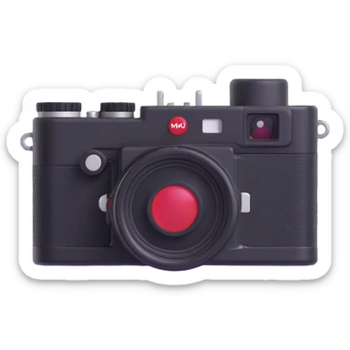 3D emoji of a classic rangefinder camera inspired by Leica M series, realistic and high quality sticker