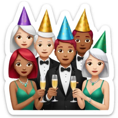 alright, but make the one in the middle light skin (caucasic) with white hear. The one on the left be redheaded (caucasic) and the one on the right be african sticker