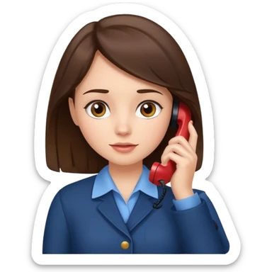 ￼ Brunette Haired Girl on the phone  sticker
