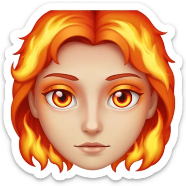 A firey eyes due to love or hottness sticker