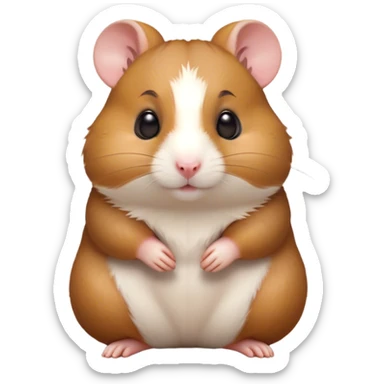Cinematic Noble Brown Hamster Portrait Emoji, Poised and regal, with a tiny, compact build and a smooth, well-kept rich brown fur, deep-set soulful dark eyes, Simplified yet sharp and sophisticated features, highly detailed, glowing with a soft, dignified glow, high shine, intelligent and energetic, stylized with an air of miniature majesty, focused and attentive, soft glowing outline, capturing the essence of a watchful and confident rodent, so majestic it feels as though it could scurry out of the screen with effortless authority! sticker