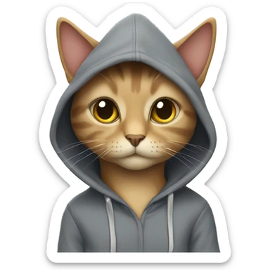 Cat wearing hoodie  sticker
