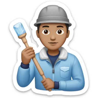 Sculptor with chisel & mallet,Ice Sculptors. sticker