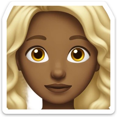 Blonde wavy hair girl and brown eyes  sticker