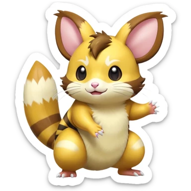 Shiny Furret-Raichu-Hybrid (Full body) sticker