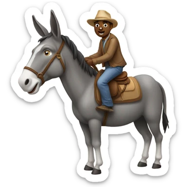 Donkey riding a horse sticker