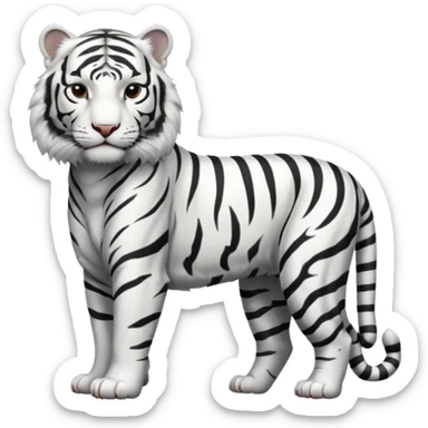 White tiger standing sticker